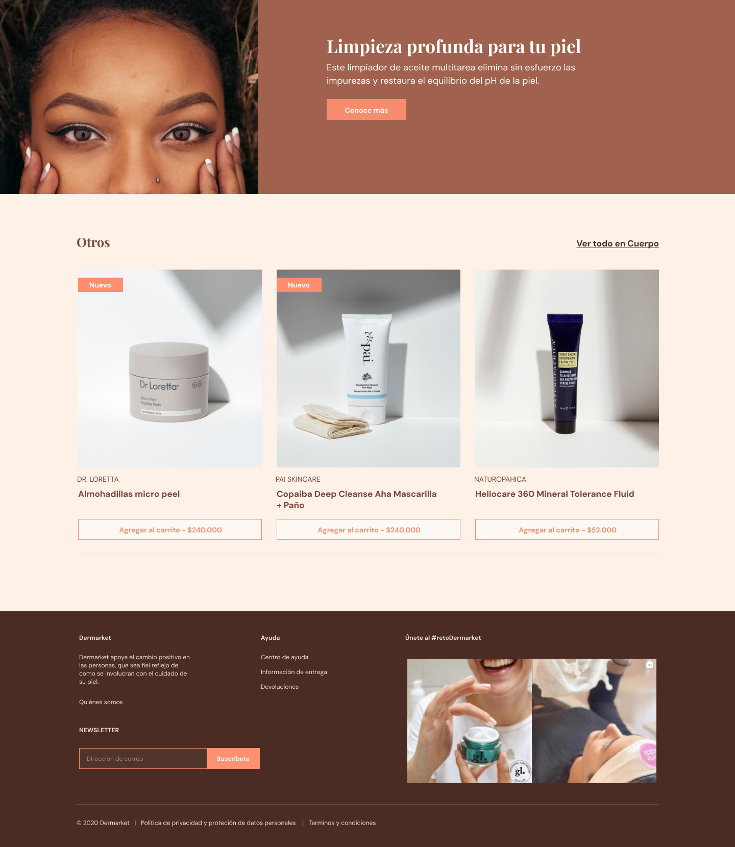 Promo, featured products and footer